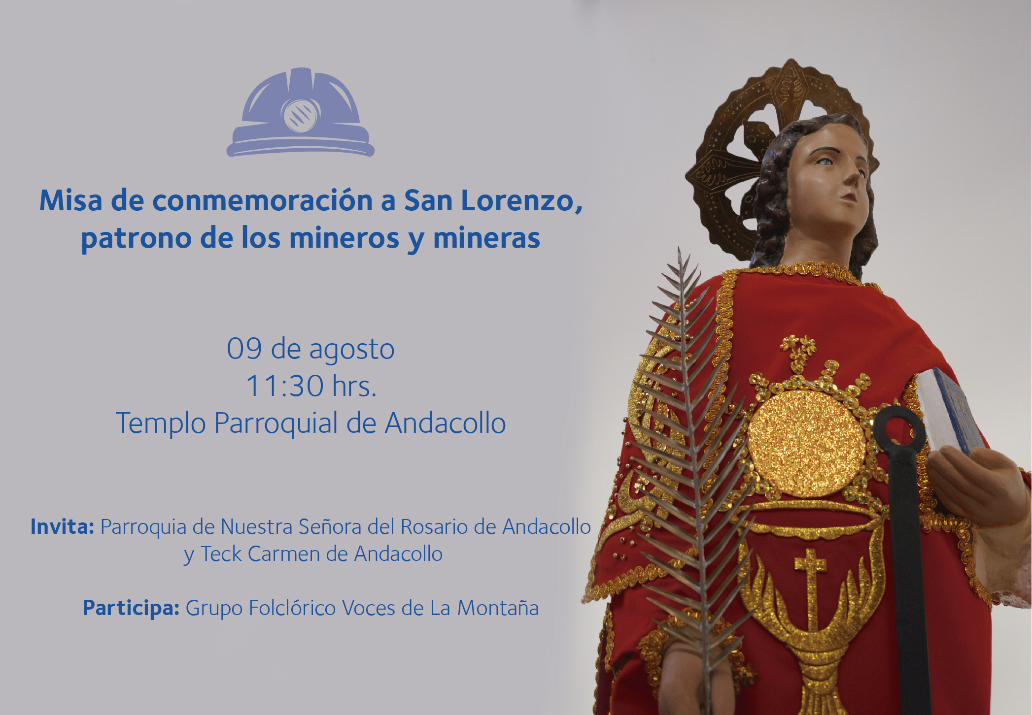 Con misa conmemorarán el Día del Minero y Minera