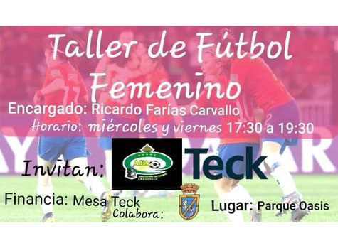 Asociación de Fútbol andacollina invita a todas las mujeres a participar de talleres