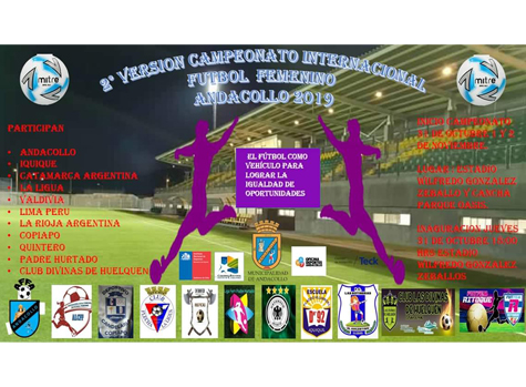 Andacollo será anfitrión del 2° Campeonato Internacional fútbol femenino