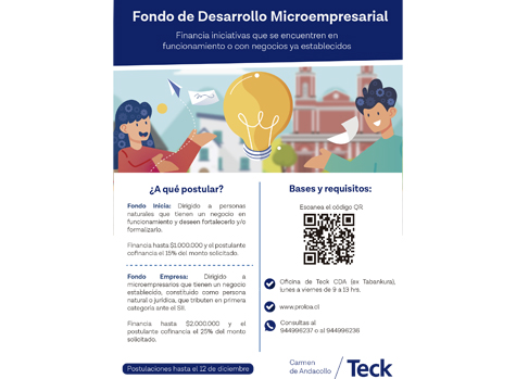 Comienzan postulaciones al Fondo de Desarrollo Microempresarial