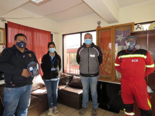 Teck entrega máscaras Full Face a Bomberos de Andacollo