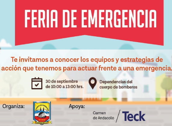 Invitan a participar en Feria de Emergencia de Bomberos de Andacollo