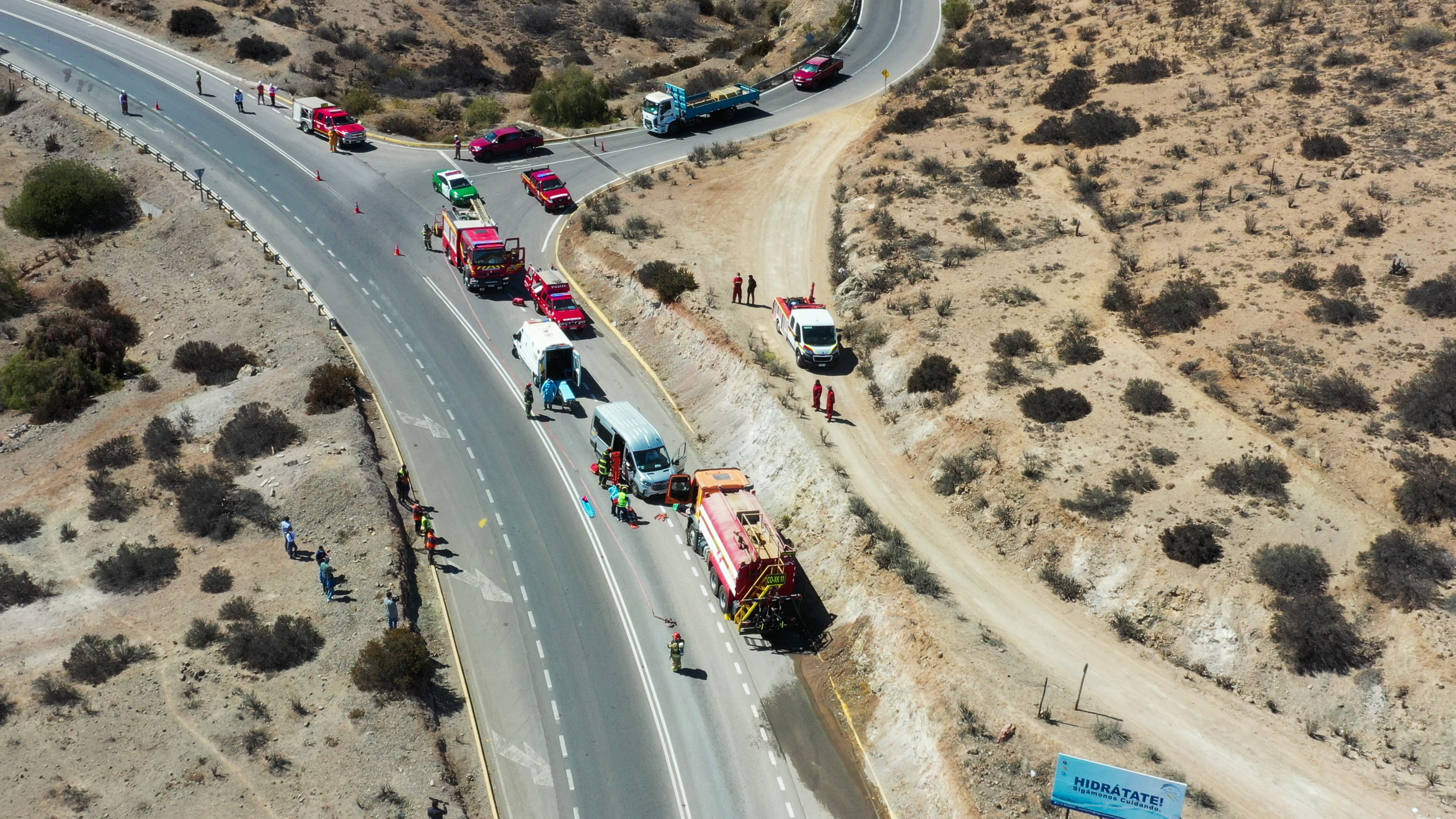 Equipos de emergencia de Andacollo realizan simulacro en Ruta D51