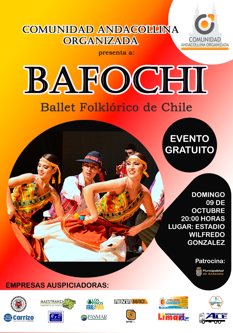 Comunidad Andacollina Organizada invita a todas las familias a disfrutar de la presentación del Bafochi