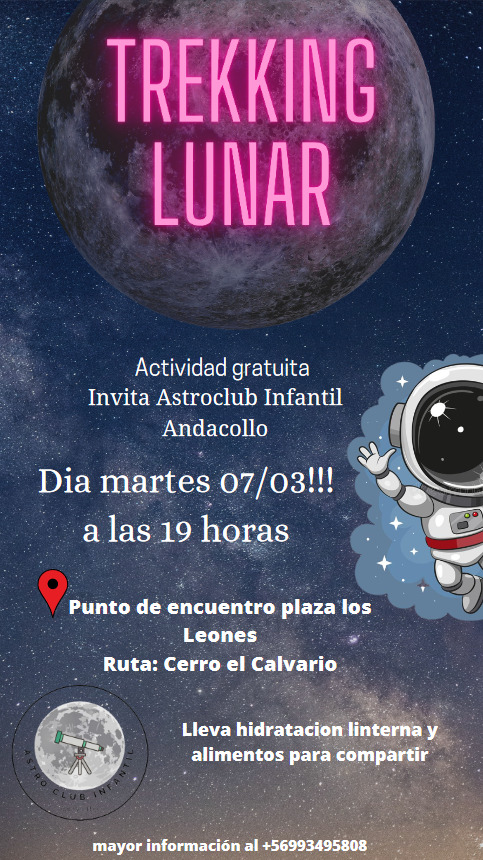 INVITAN A REALIZAR TREKKING DE LUNA LLENA ESTE 7 DE MARZO