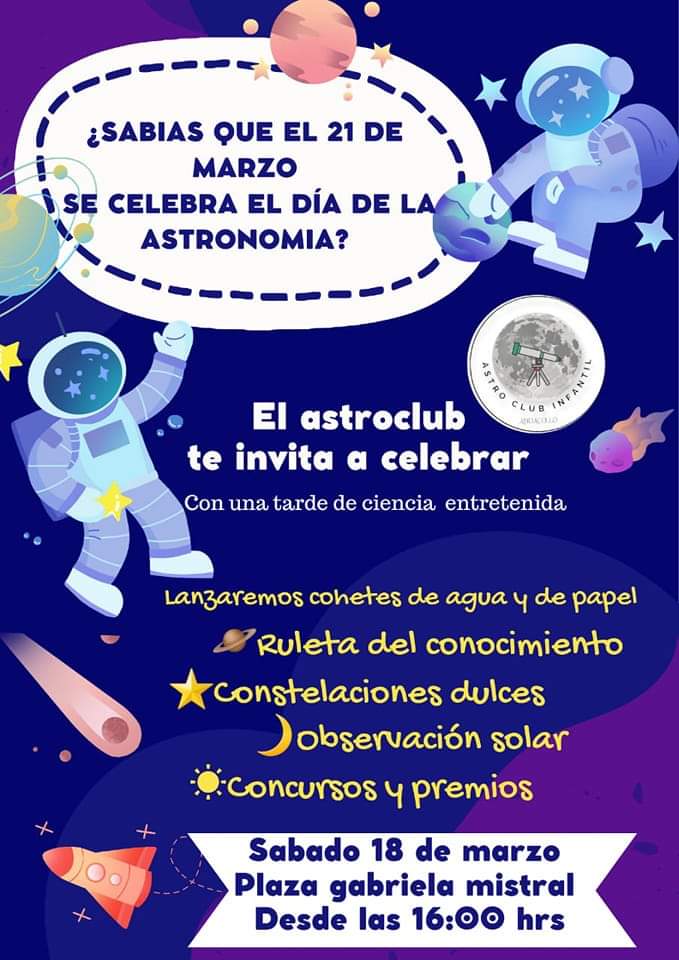 ASTROCLUB DE ANDACOLLO INVITA A PARTICIPAR EN TARDE DE CIENCIA ENTRETENIDA