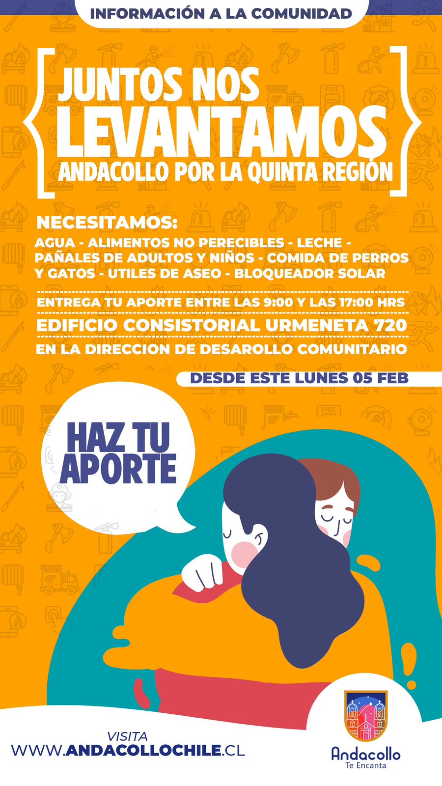“Juntos nos levantamos”: La campaña del municipio de Andacollo que busca ayudar a los damnificados de la región de Valparaíso
