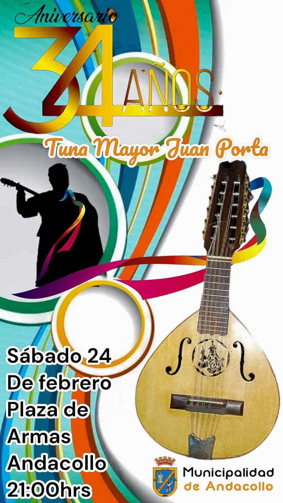 Tuna mayor Juan Porta de Andacollo celebró sus 34 años de trayectoria en el arte musical