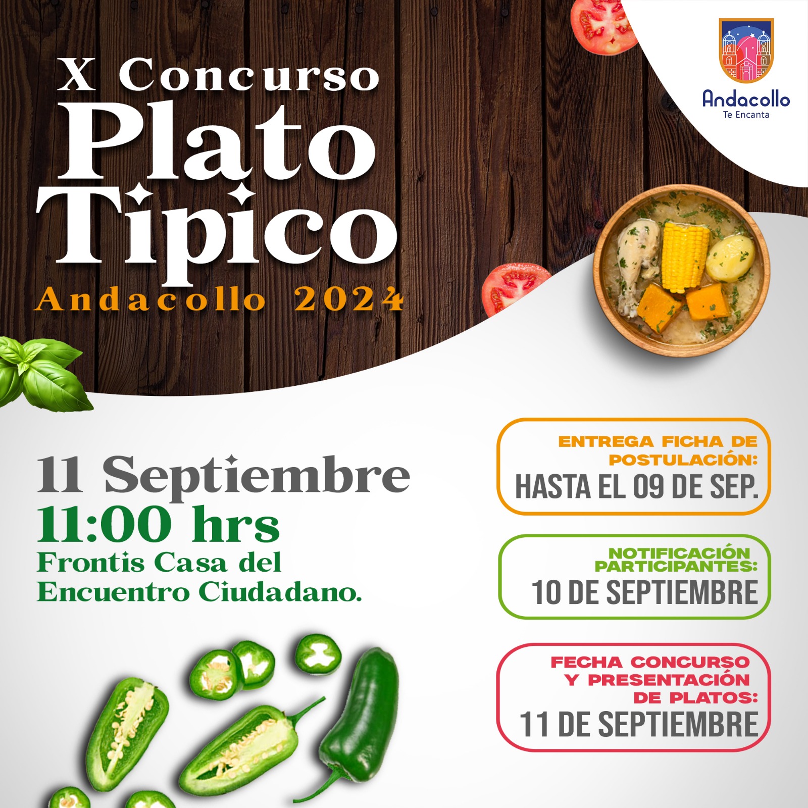Invitan a la comunidad a participar de la “X versión concurso plato típico andacollino en Fiestas Patrias”