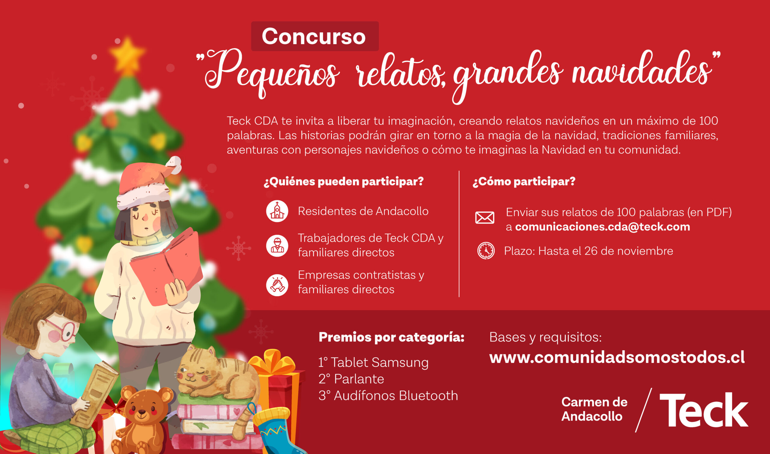 Teck Carmen de Andacollo lanza concurso “Pequeños cuentos, grandes navidades”
