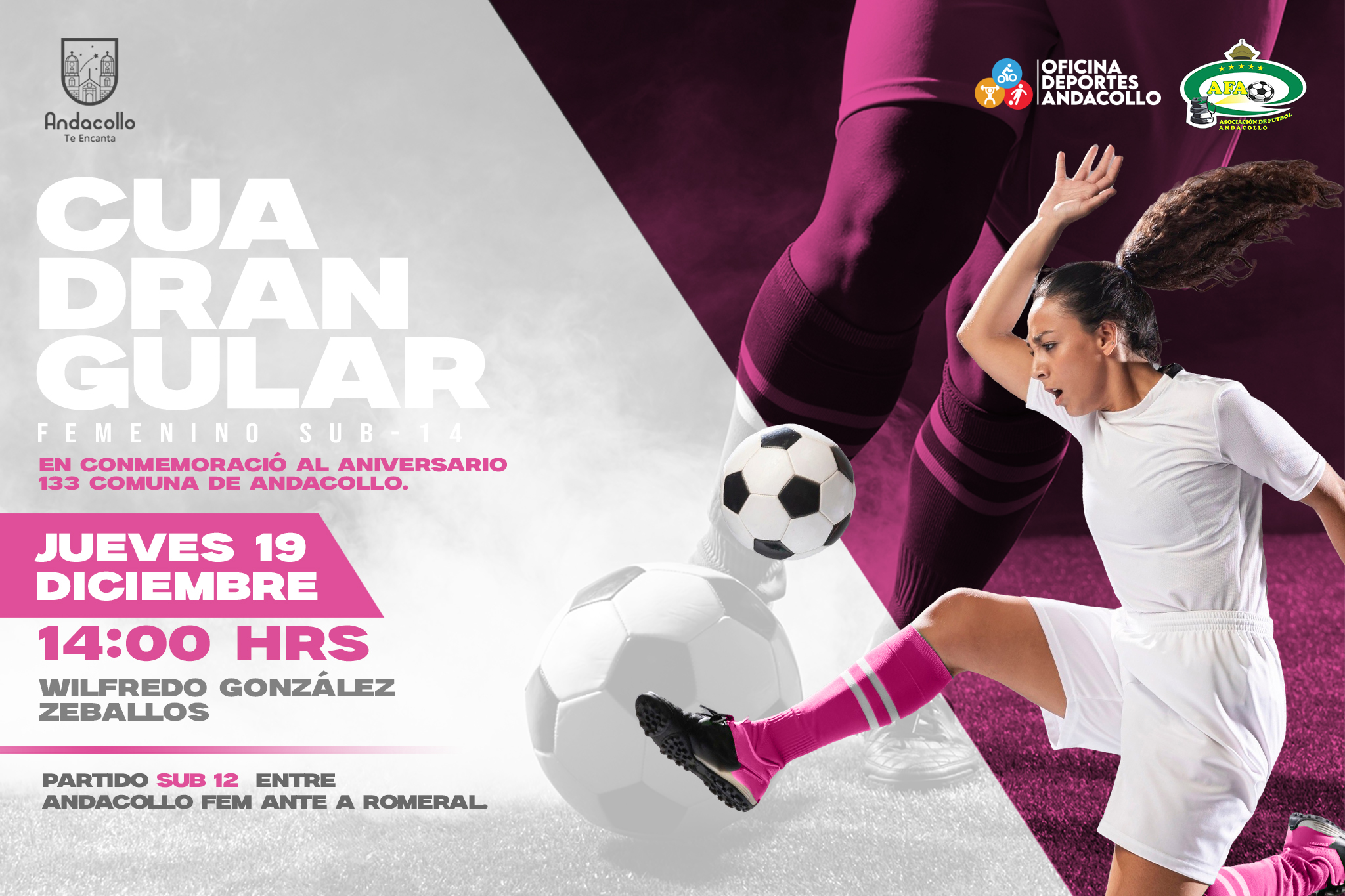 Andacollo será anfitrión de cuadrangular de fútbol femenino infantil Sub 14